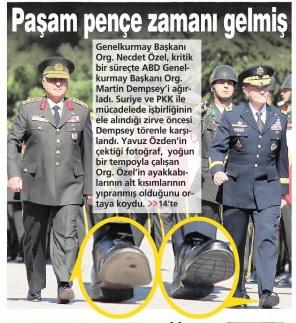 Necdet Özel'in ayakkabılarının alt kısımları yıpranmış