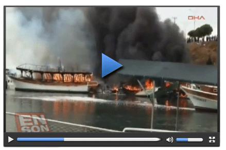 Özdere iskelesinde korkutan yangın