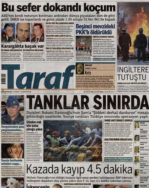 Taraf'ın en çok konuşulan manşetleri