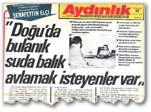 Şerafettin Elçi'nin 34 yıl önceki Aydınlık röportajı