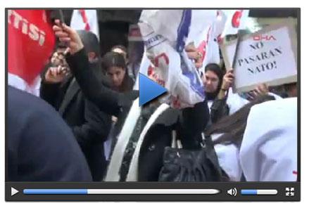 İskenderun limanında Patriot protestosu