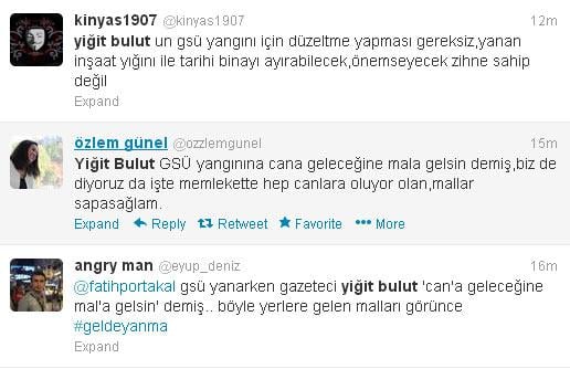 Bulut'un üniversitedeki yangınla ilgili sözlerine tepki