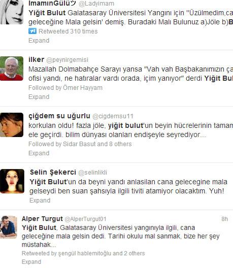 Bulut'un üniversitedeki yangınla ilgili sözlerine tepki