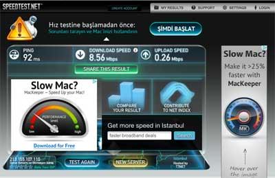 İstanbul'un ünlü mekanlarında internet hız testi
