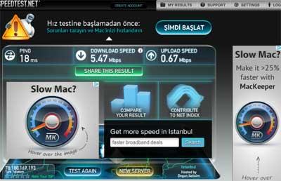 İstanbul'un ünlü mekanlarında internet hız testi