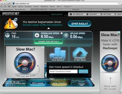 İstanbul'un ünlü mekanlarında internet hız testi