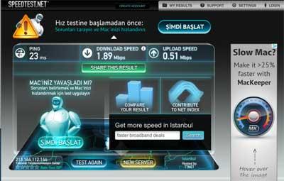 İstanbul'un ünlü mekanlarında internet hız testi