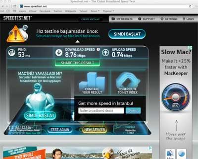 İstanbul'un ünlü mekanlarında internet hız testi