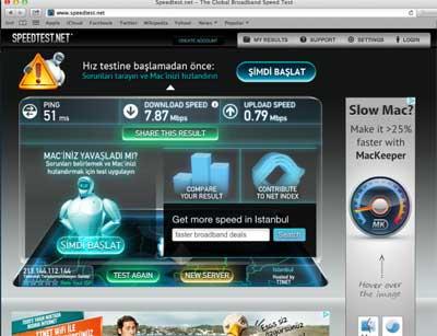 İstanbul'un ünlü mekanlarında internet hız testi