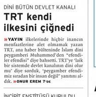 BirGün gazetesinden TRT'ye peygamber eleştirisi