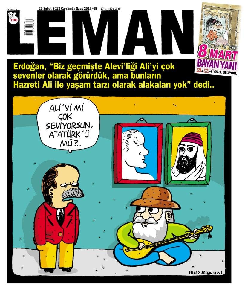 Leman'ın Atatürk ve Hz. Ali karikatürü