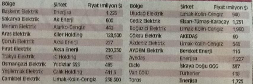21 bölgenin elektrik dağıtımı özelleştirildi