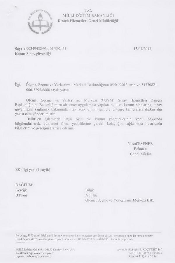 ÖSYM'den dijital saat ve entegre kamera