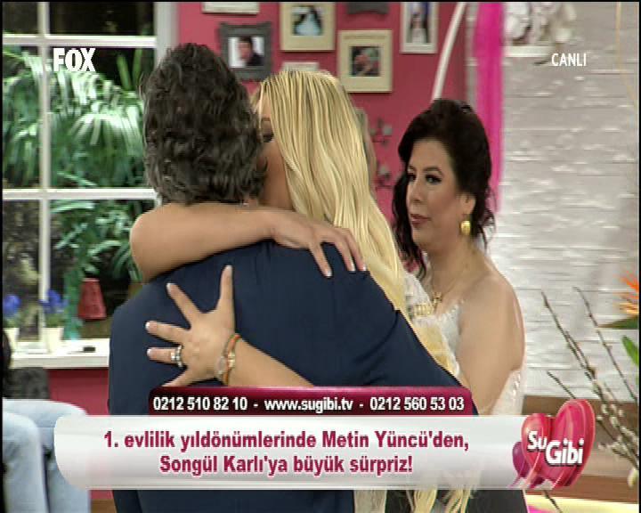 Songül Karlı'ya eşi Metin Yüncü'den canlı yayın sürprizi