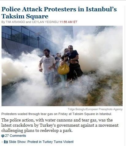 Gezi Parkı protestosu Amerikan gazetesinde