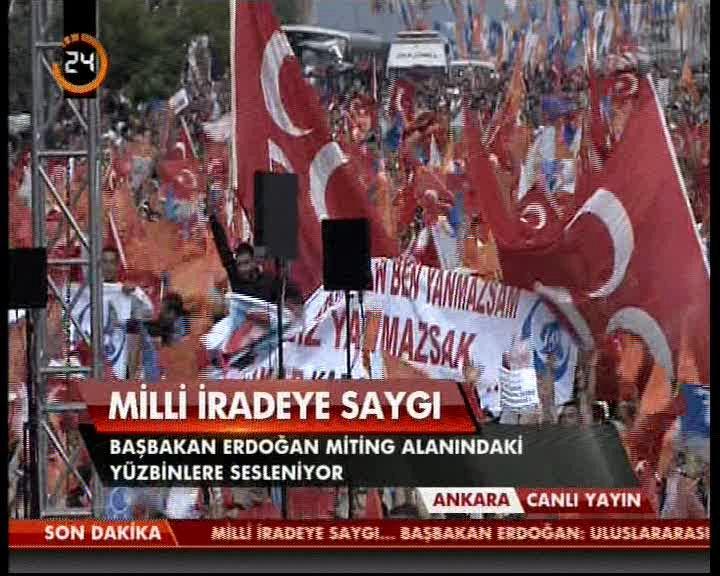 MHP'liler AK Parti mitinginde pankart açtı