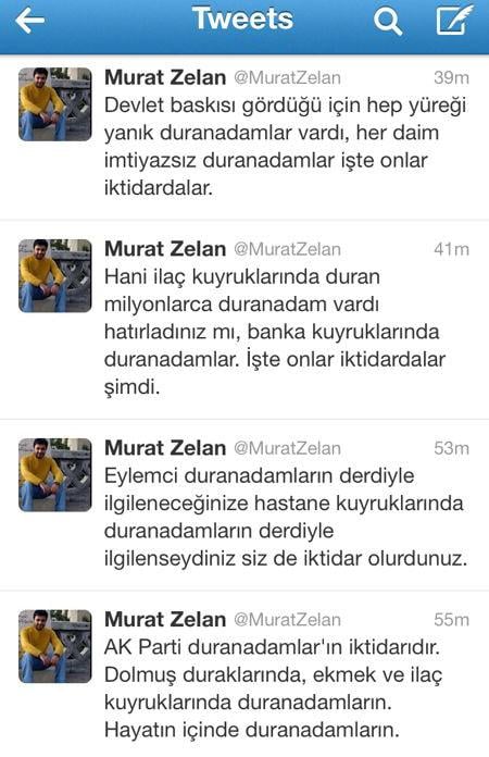 Murat Zelan'ın duran adamlar çıkışı