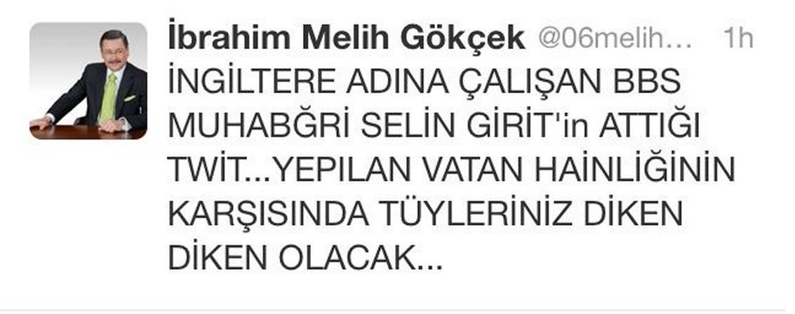 Gökçek'ten BBC spikerine ajan suçlaması