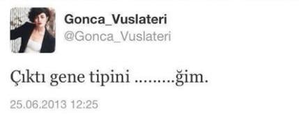 Gonca Vuslateri'nin Erdoğan'a küfür tweet'i