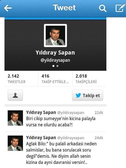 Yıldıray Sapan'dan Başbakan'ın kızına ağır hakaret