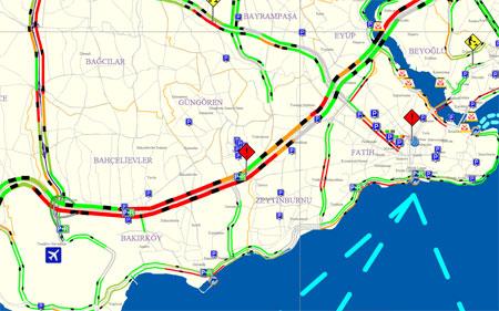 Merter'deki kaza trafiği felç etti