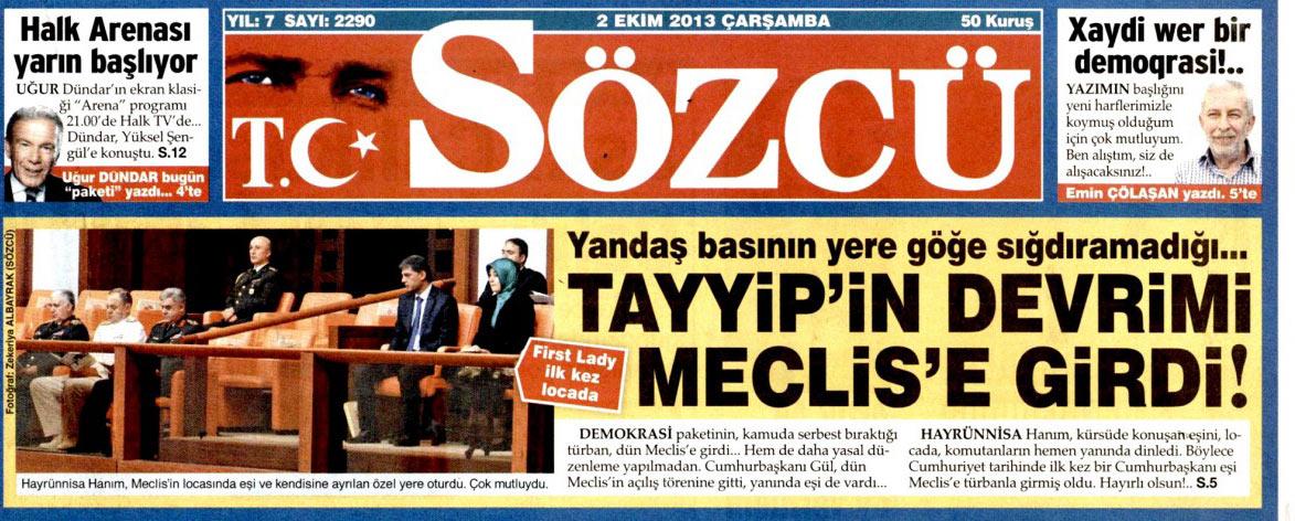 Sözcü Hayrünnisa Gül'ün Meclis'e gelmesine bozuldu