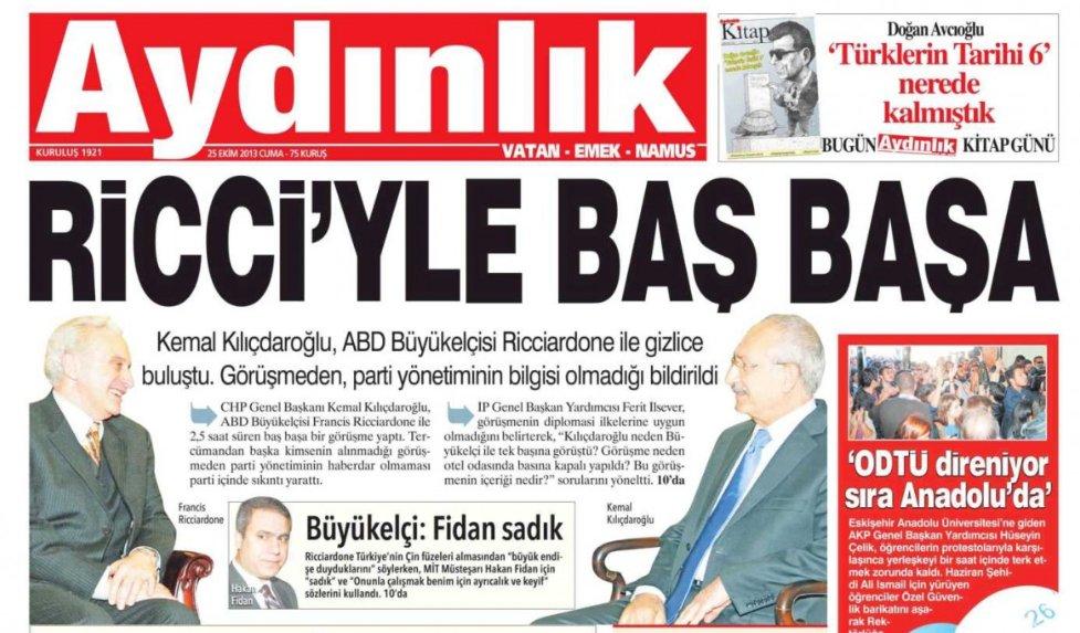 Aydınlık'tan Kılıçdaroğlu'na tepki manşeti