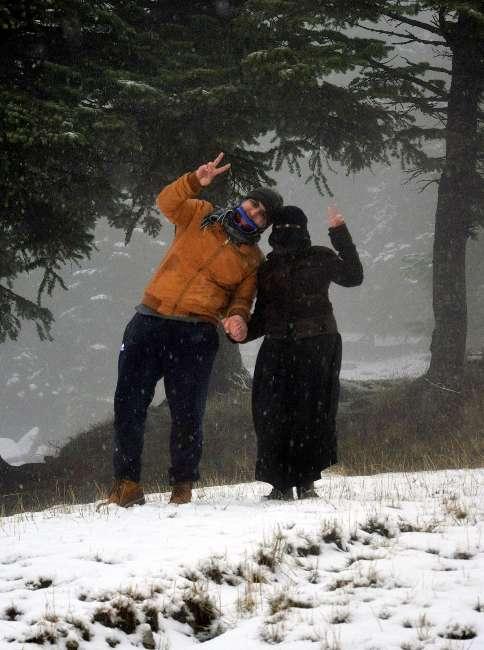 Uludağ beyaza büründü araplar şaşırdı