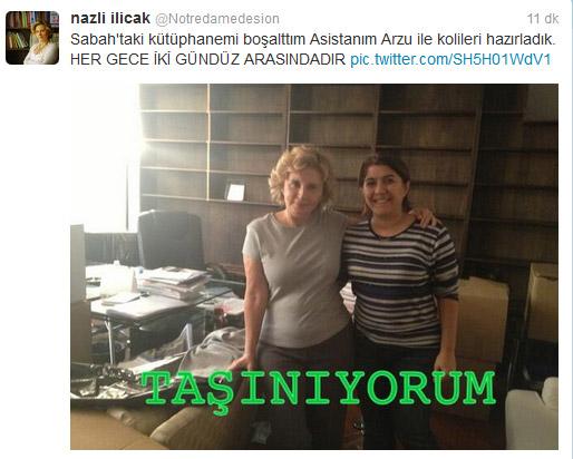 Nazlı Ilıcak Sabah'taki odasından ayrıldı