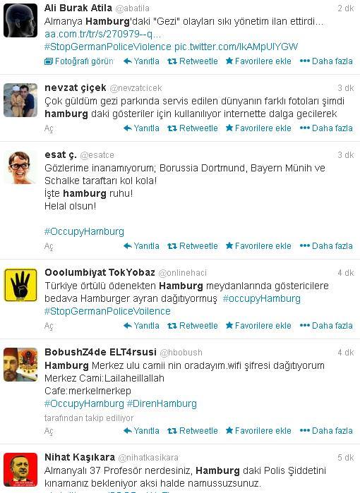 Hamburg olayları Twitter'da Gezi geyiği oldu