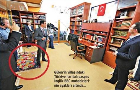 Gülen'in odasındaki Türkiye halısına basan BBC muhabiri