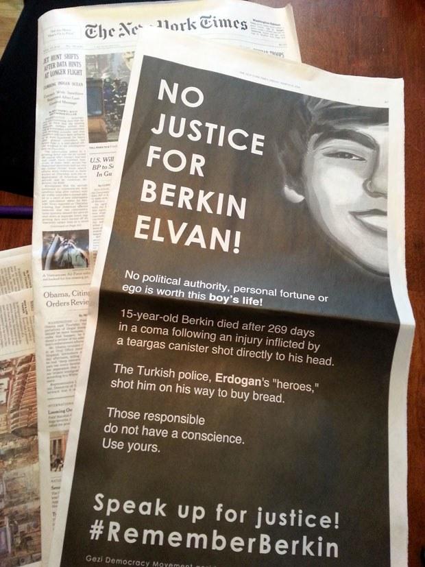 New York Times'a Berkin Elvan ilanı diyaloğu
