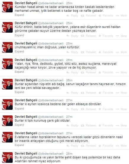 Devlet Bahçeli'den gündemi değerlendiren tweetler