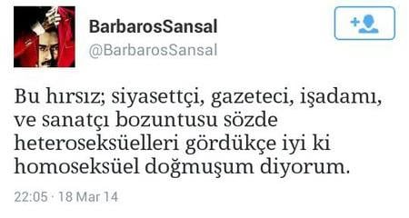 Barbaros Şansal: İyi ki homoseksüel doğmuşum