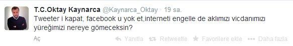 Oktay Kaynarca'dan Twitter yasağına tepki