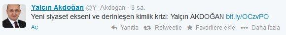 Yalçın Akdoğan: Sorumlusu Twitter'dır