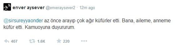 Enver Aysever'den tepki çeken Sırrı Süreyya Önder tweeti