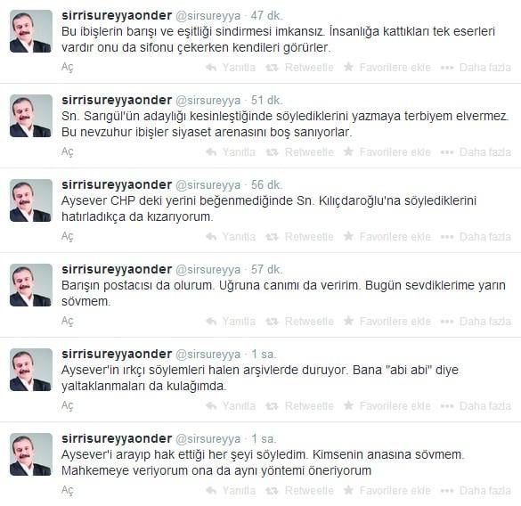 Enver Aysever'den tepki çeken Sırrı Süreyya Önder tweeti