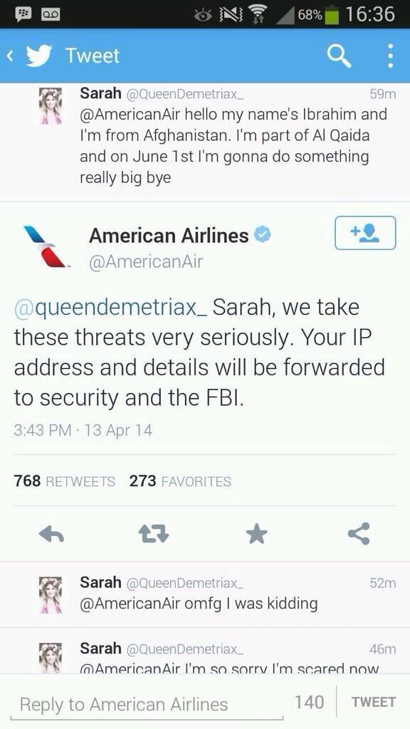 Twitter'da ABD'yi tehdit eden küçük kıza anında gözaltı