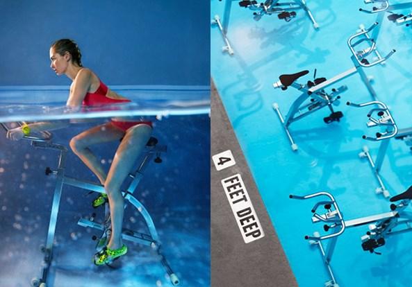 Beyonce suda bisiklet sürerek form tutuyor