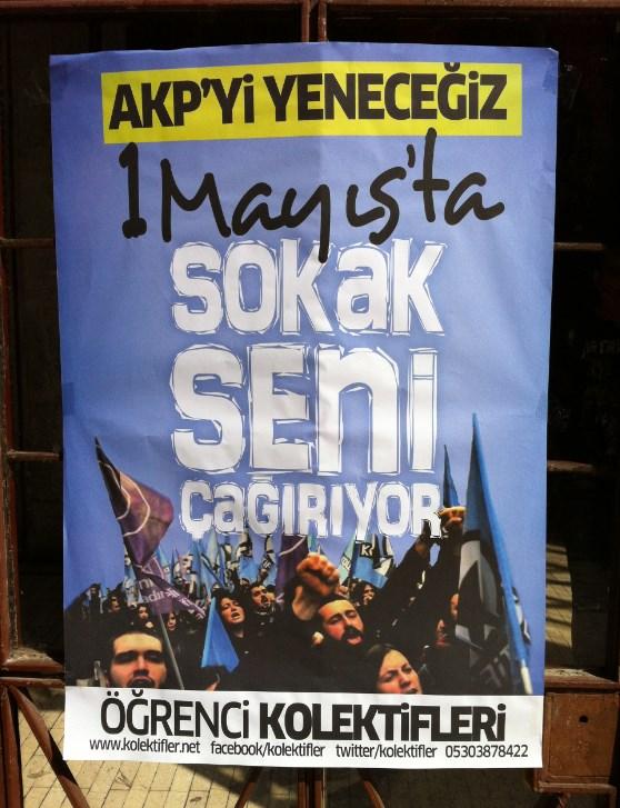 Üniversiteli solcuların 1 Mayıs afişi dikkat çekti