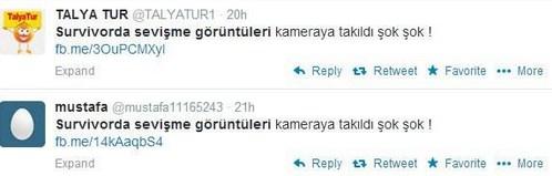 Survivor'da sevişme görüntüleri tweetlerine tıklamayın