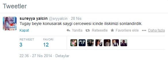 Süreyya Yalçın ve Tugay Gökkaya ayrıldı