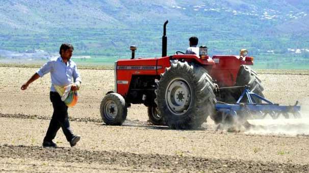 Suların çekildiği Keban Baraj'ında tarlalar ortaya çıktı