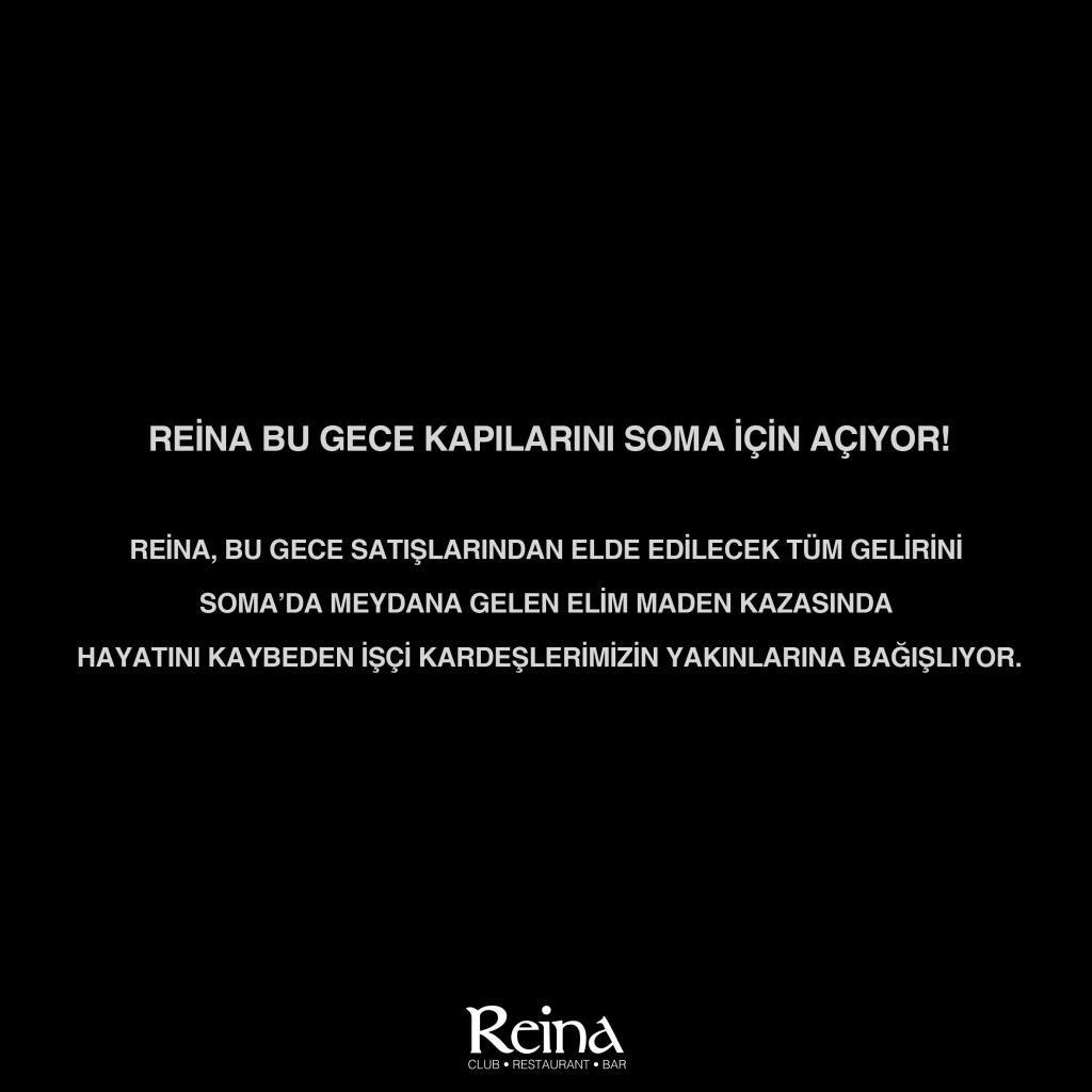 Reina gelirlerini Soma'ya bağışlayacak