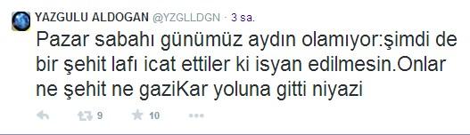 Yazgülü Aldoğan'dan Soma tweet'i: Ne şehittir ne gazi..