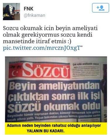 Sözcü'nün haberi espri konusu oldu