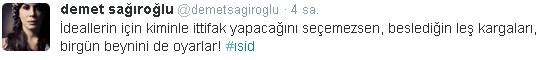Demet Sağıroğlu'ndan IŞİD tweeti