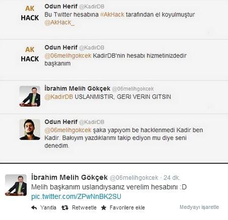 Melih Gökçek'in Twitter hesabı hacklendi