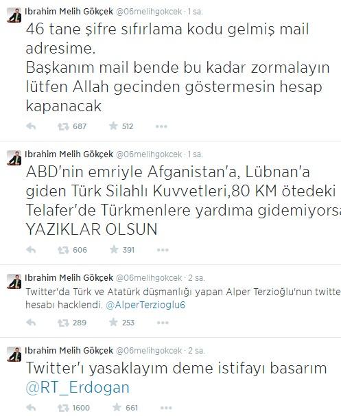 Melih Gökçek'in Twitter hesabı hacklendi